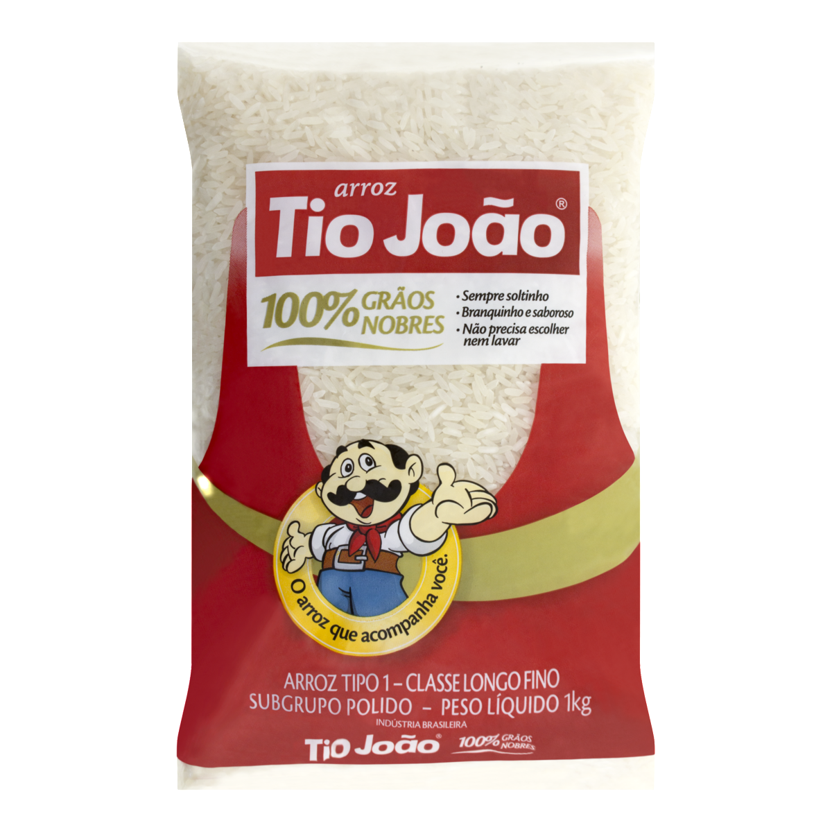 Arroz Agulhinha Tipo 1 TIO JOÃO Pacote 1kg