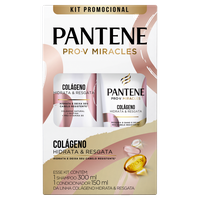 Kit Shampoo 300ml + Condicionador 150ml Pantene Colágeno Hidrata e Resgata