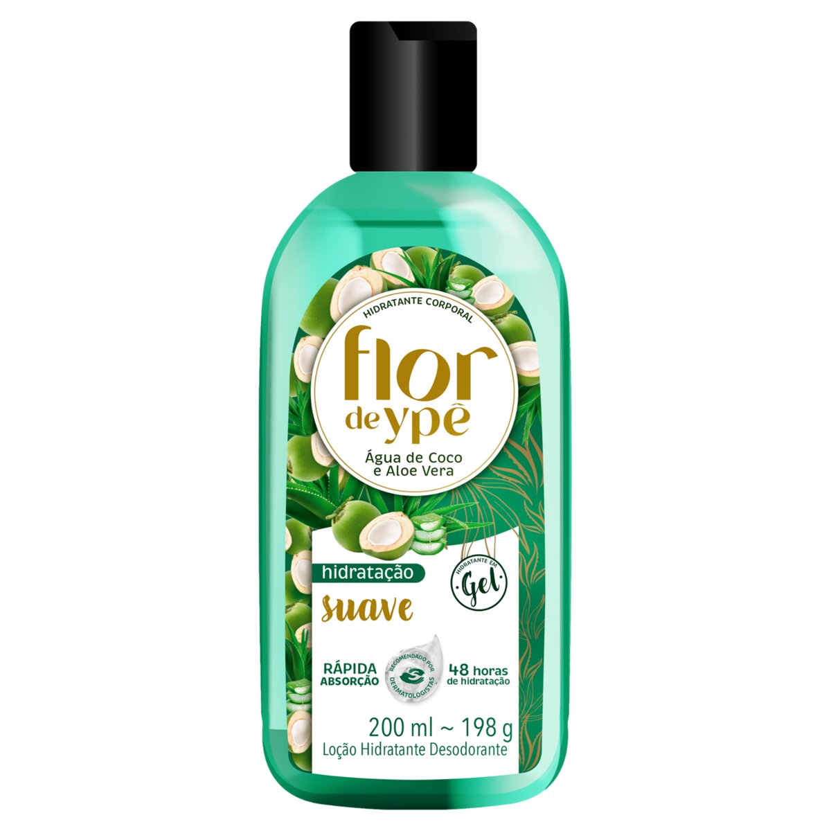 Hidratante  Loção Desodorante Água de Coco e Aloe Vera Flor de Ypê Frasco 200ml