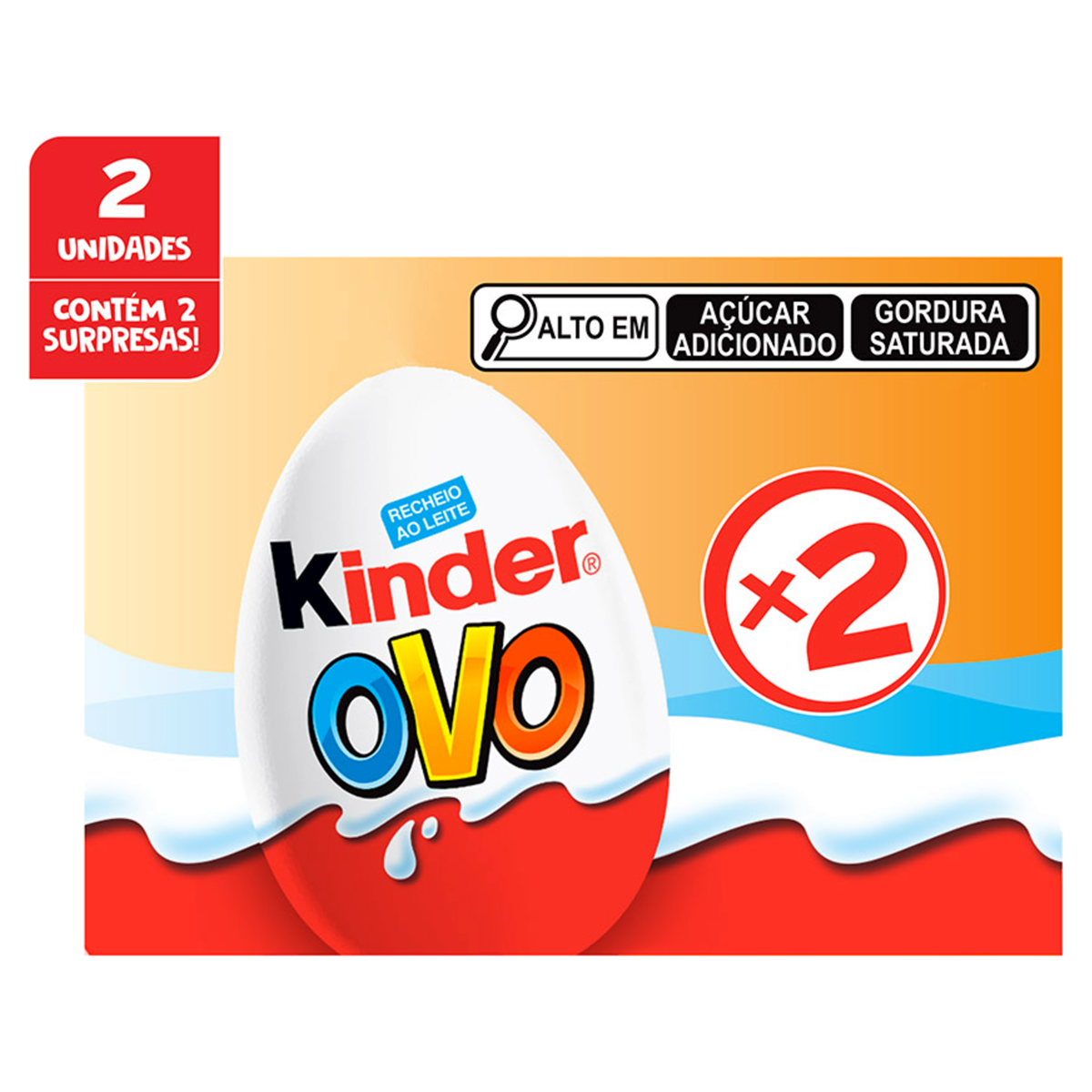 Pack Chocolate Recheio ao Leite Applaydu Kinder Ovo Laranja Caixa 40g 2 Unidades