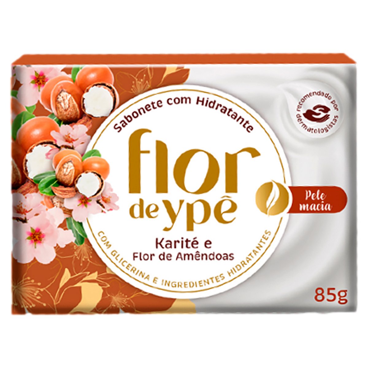 Sabonete Barra Hidratante Karité e Flor de Amêndoas Flor de Ypê Caixa 85g