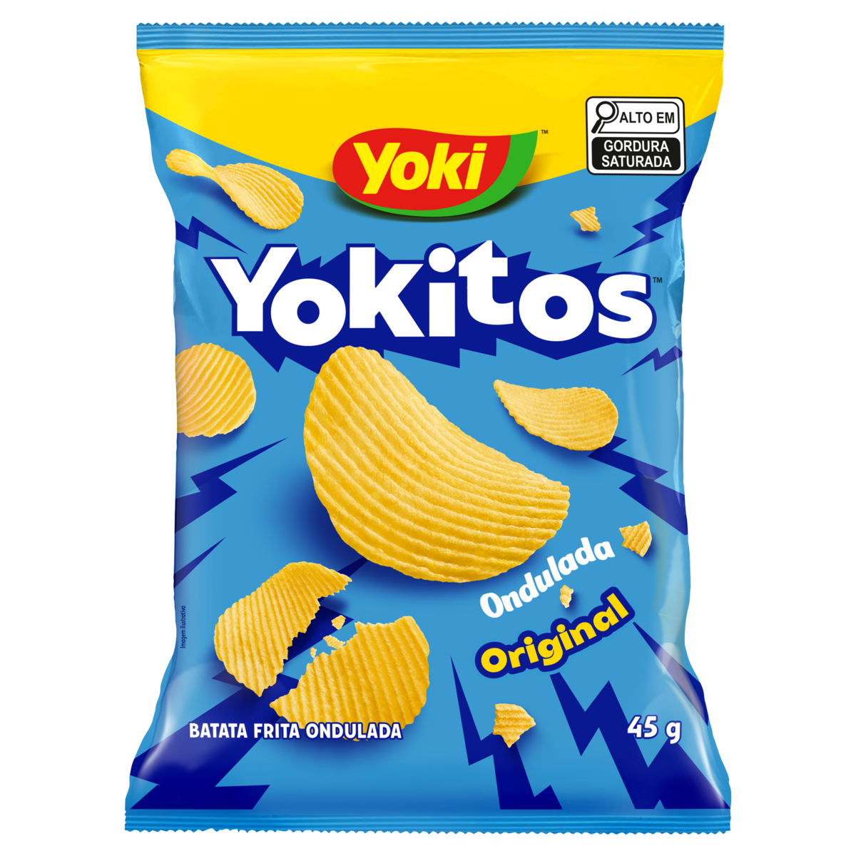 Batata Frita Ondulada YOKITOS Sabor Natural Pacote 45g