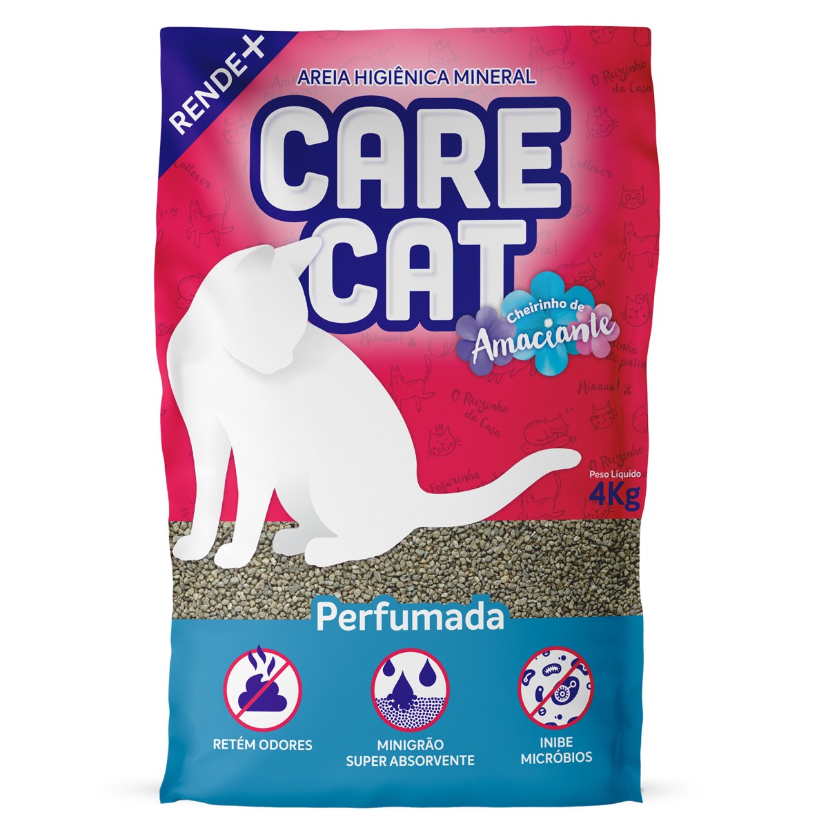 Areia Higiênica Carecat Perfumada 4kg