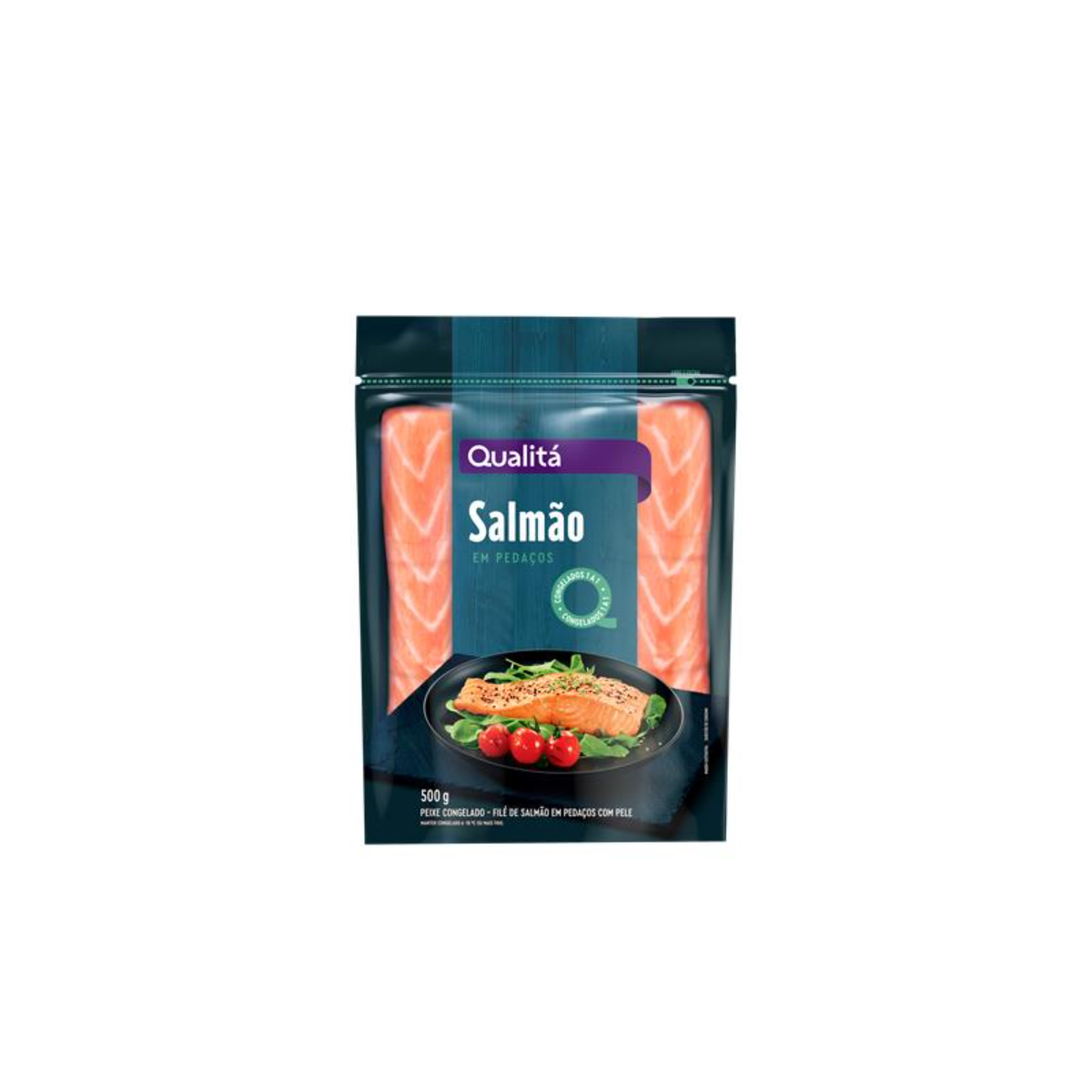 Pedaços De Salmão Congelados QUALITÁ 500g