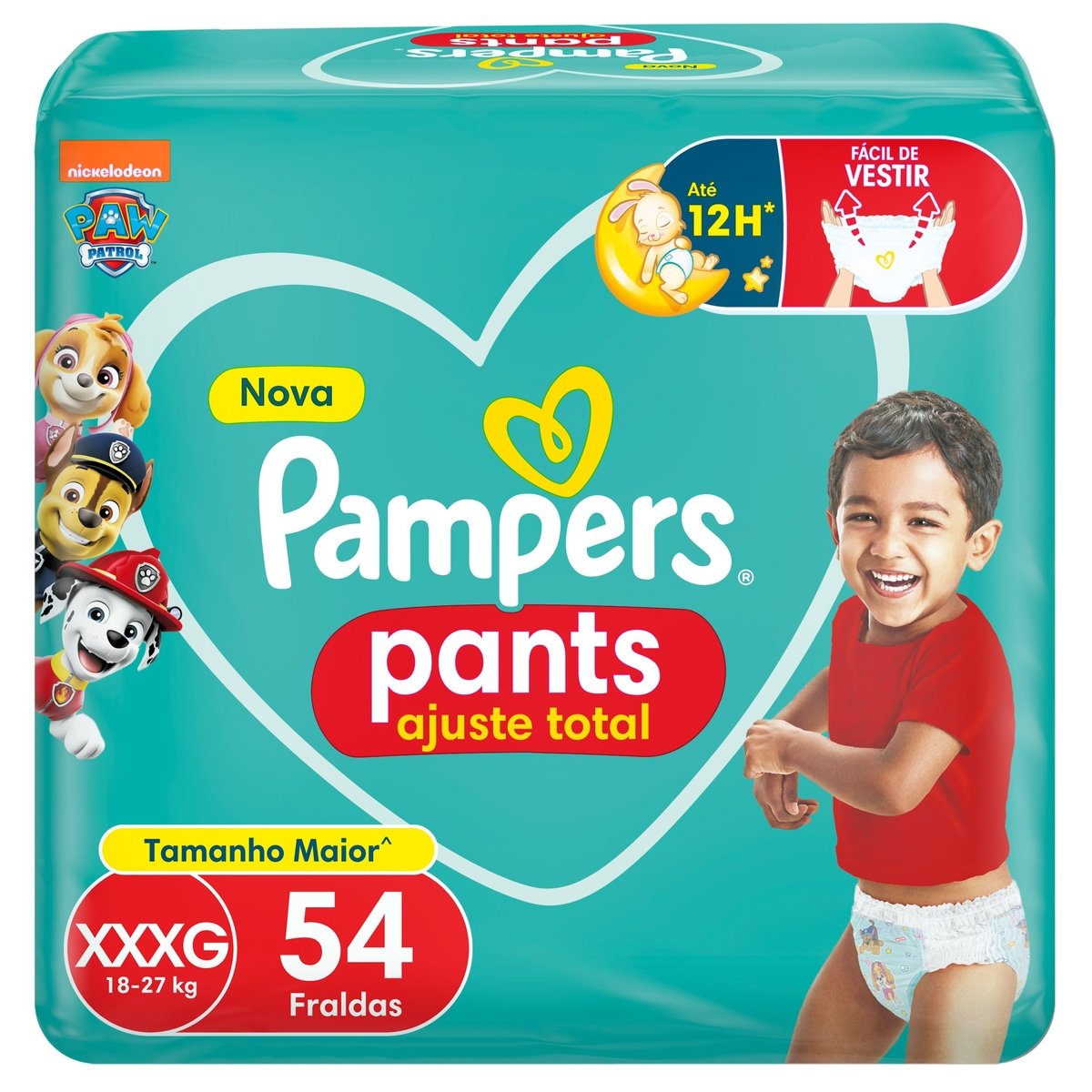 Fralda Descartável Infantil Pants Pampers Ajuste Total XXXG Pacote 54 Unidades