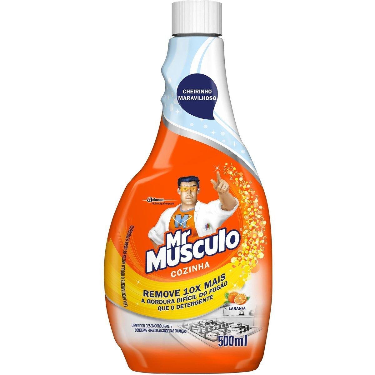 Limpador Desengordurante Cozinha Laranja Mr Músculo Frasco 500ml Refil