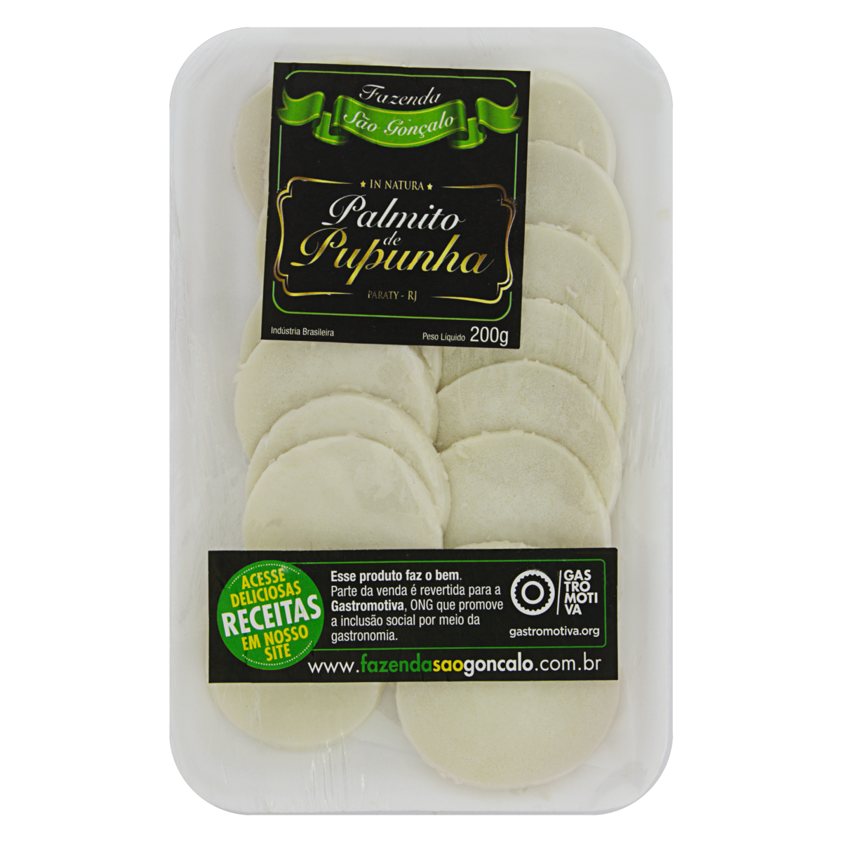 Palmito Pupunha Rodelas Fazenda São Gonçalo 200g