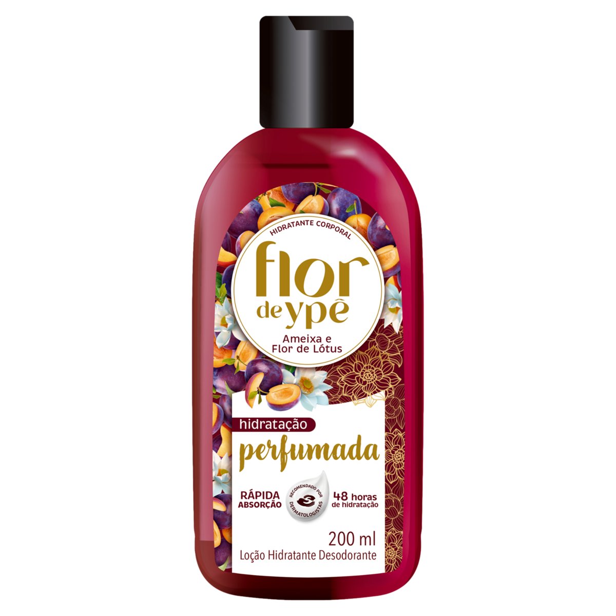 Hidratante  Loção Desodorante Ameixa e Flor de Lótus Flor de Ypê Frasco 200ml