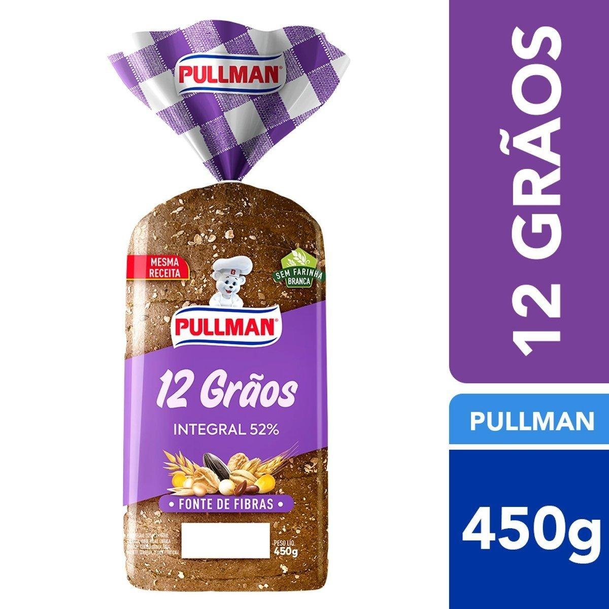 Pão Integral 12 Grãos Pullman Pacote 450g
