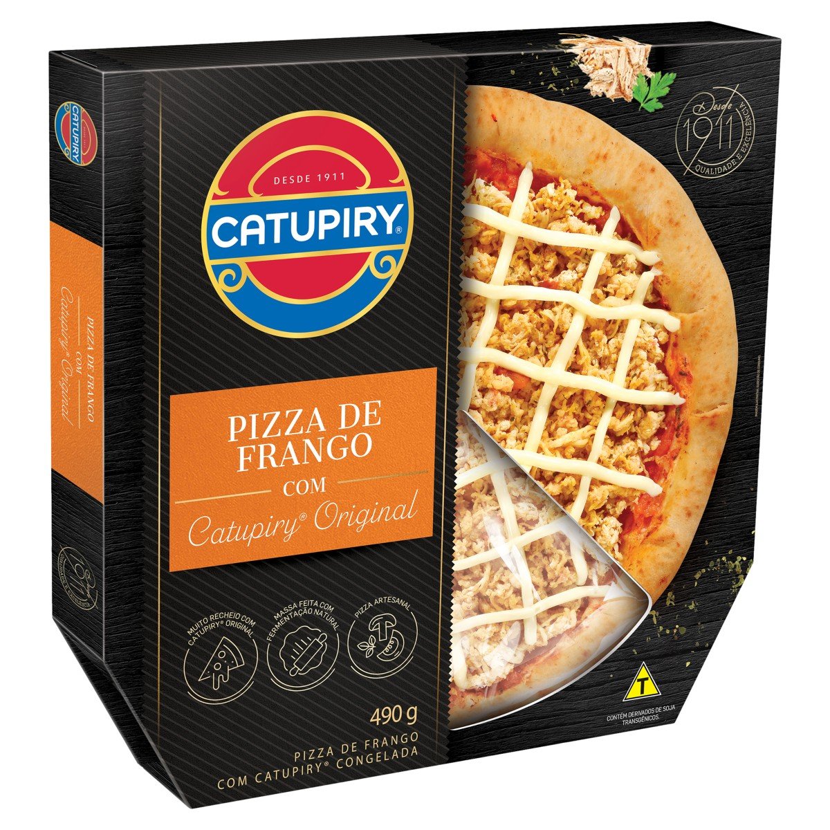 Pizza Artesanal Frango com Catupiry Original Caixa 490g
