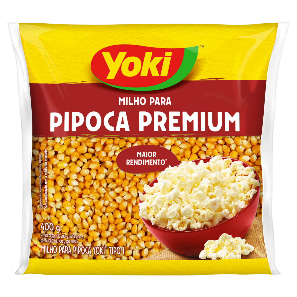 Milho para Pipoca Tipo 1 Yoki Premium Pacote 400g