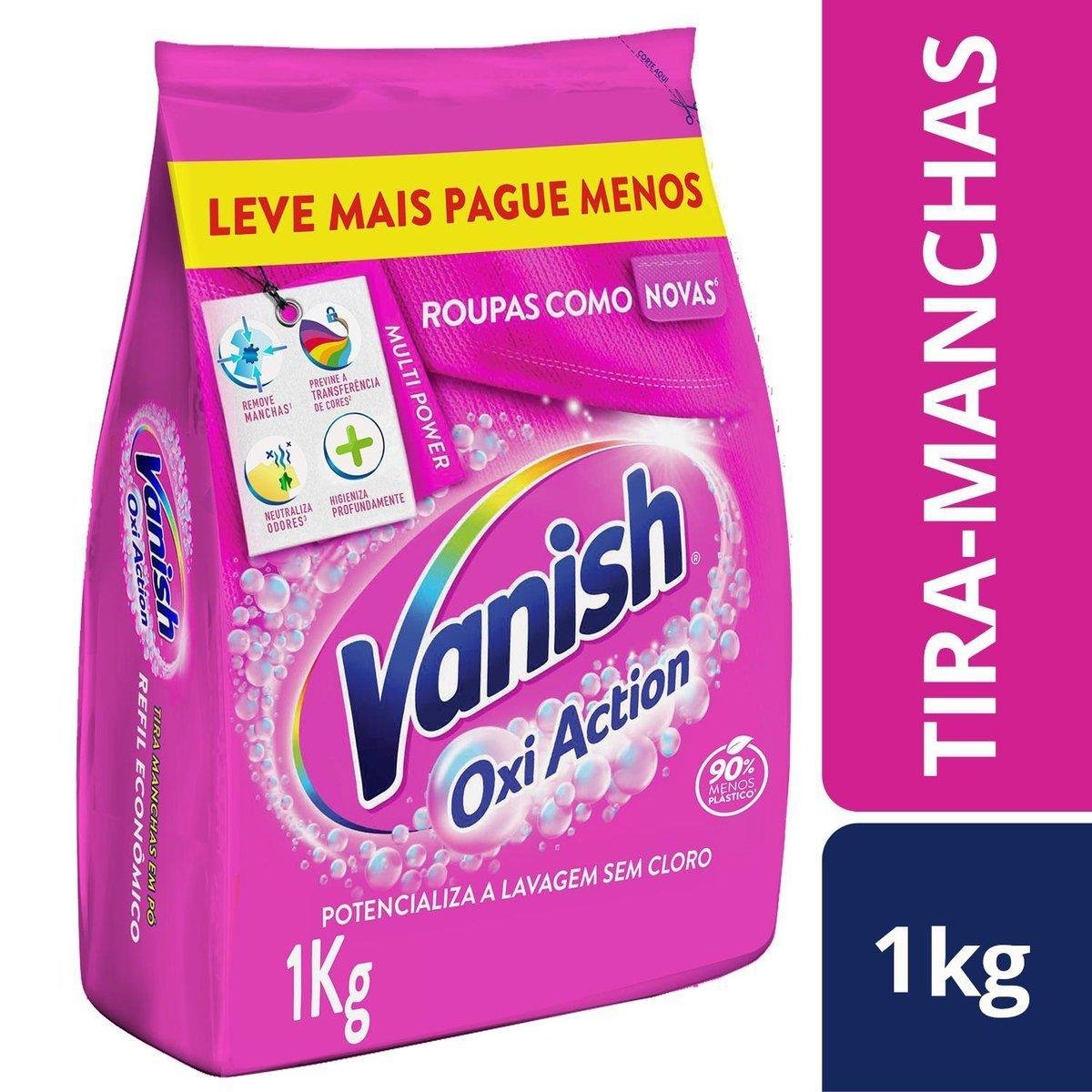 Tira-Manchas Pó Vanish Oxi Action Pacote 1kg Refil Econômico Leve Mais Pague Menos