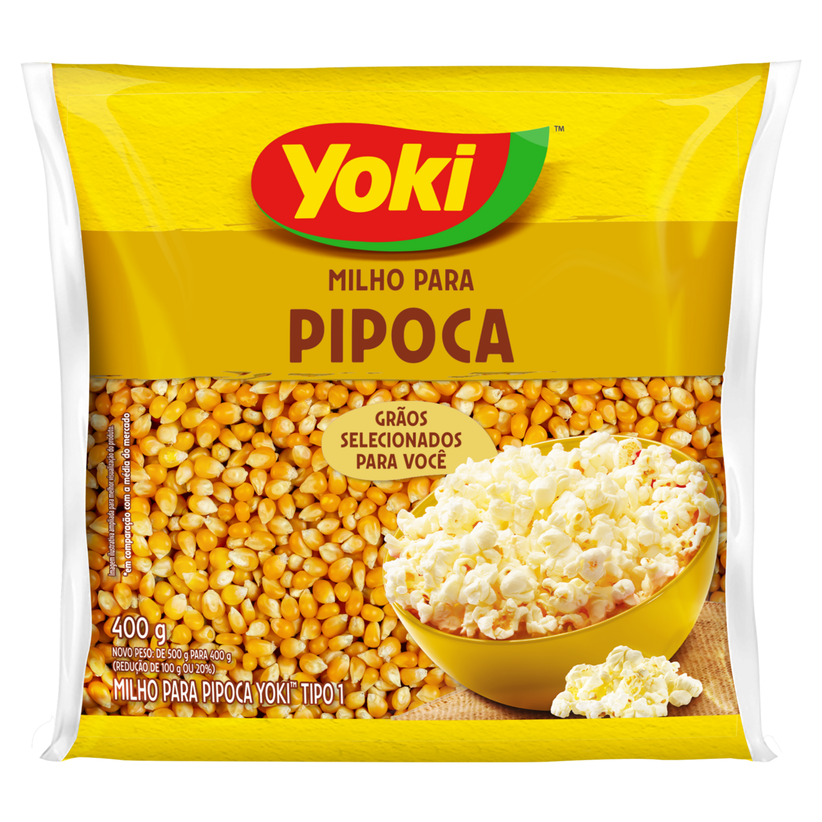 Milho para Pipoca Tipo 1 Yoki Pacote 400g