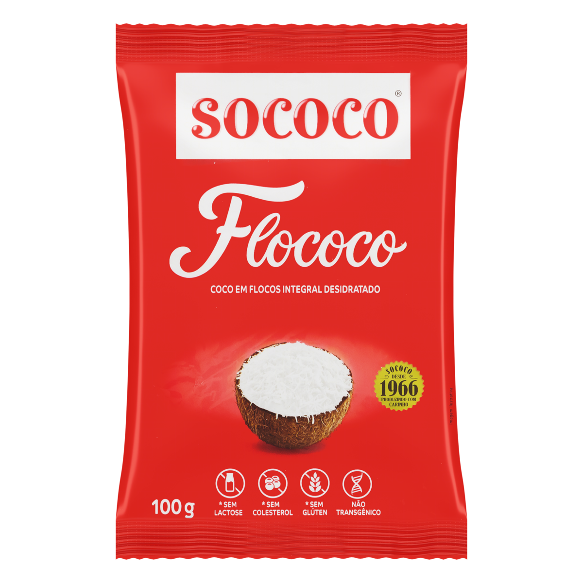 Flocos de Coco Flococo SOCOCO Pacote 100g