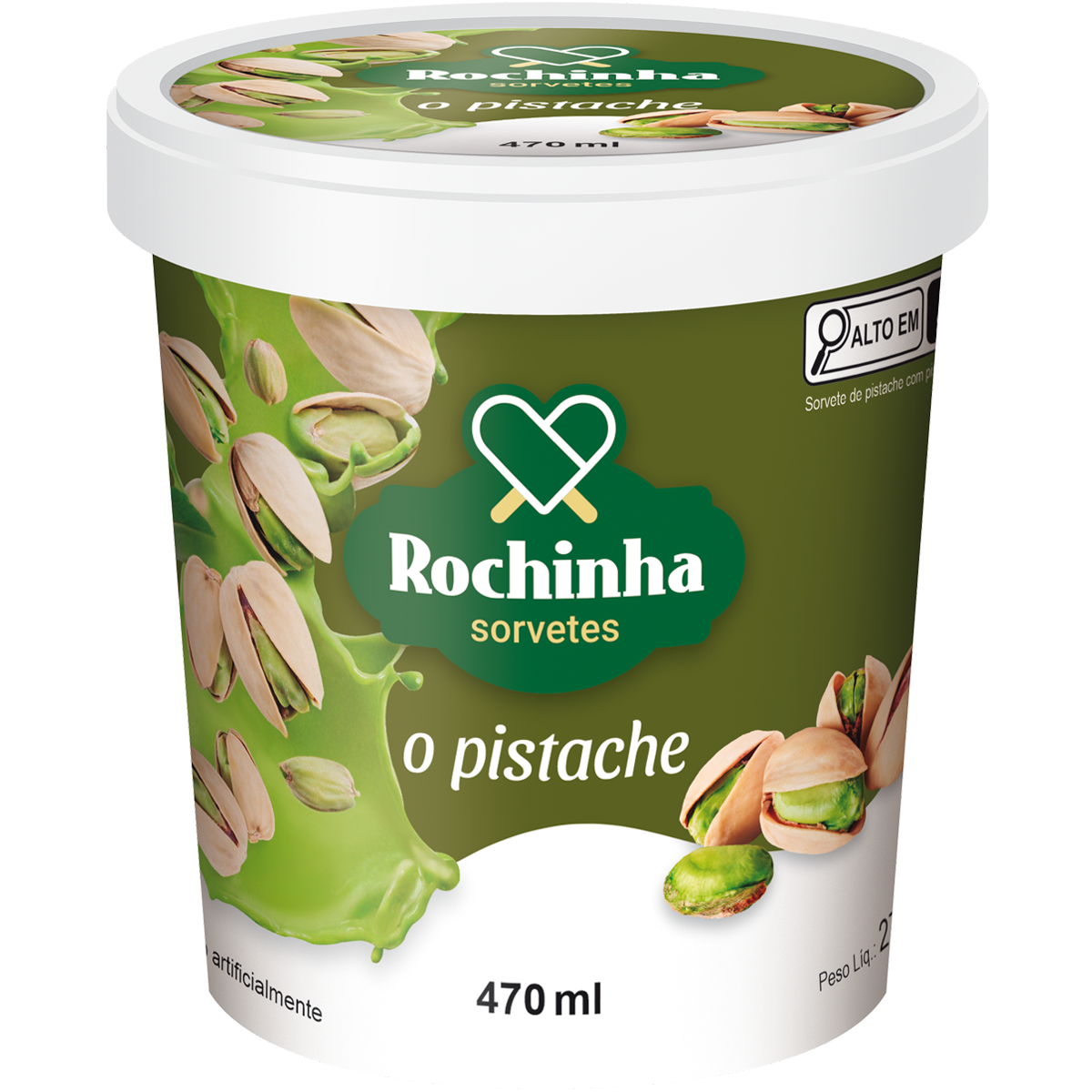 Sorvete o Pistache Rochinha Pote 470ml