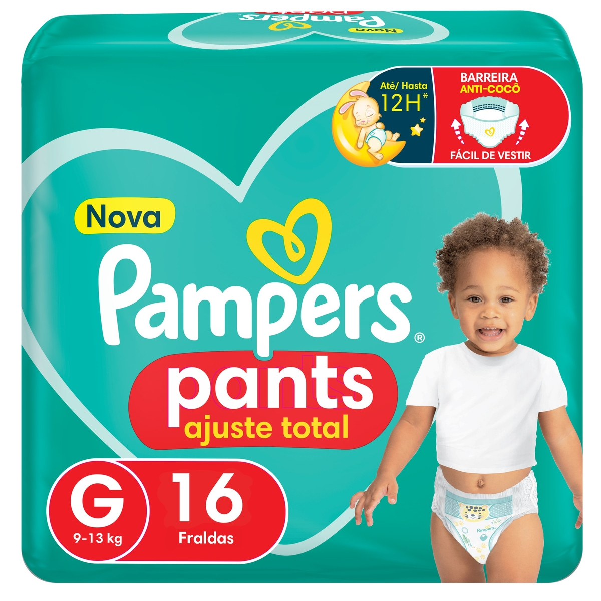 Fralda Descartável Infantil Pants Pampers Ajuste Total G Pacote 16 Unidades