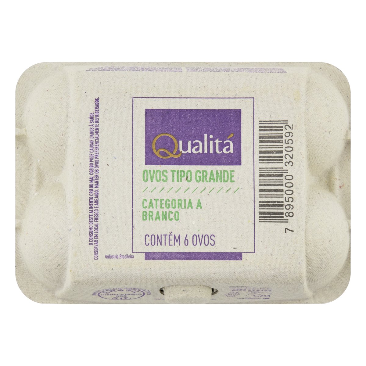Ovos Brancos Grande Qualitá Bandeja 6 Unidades