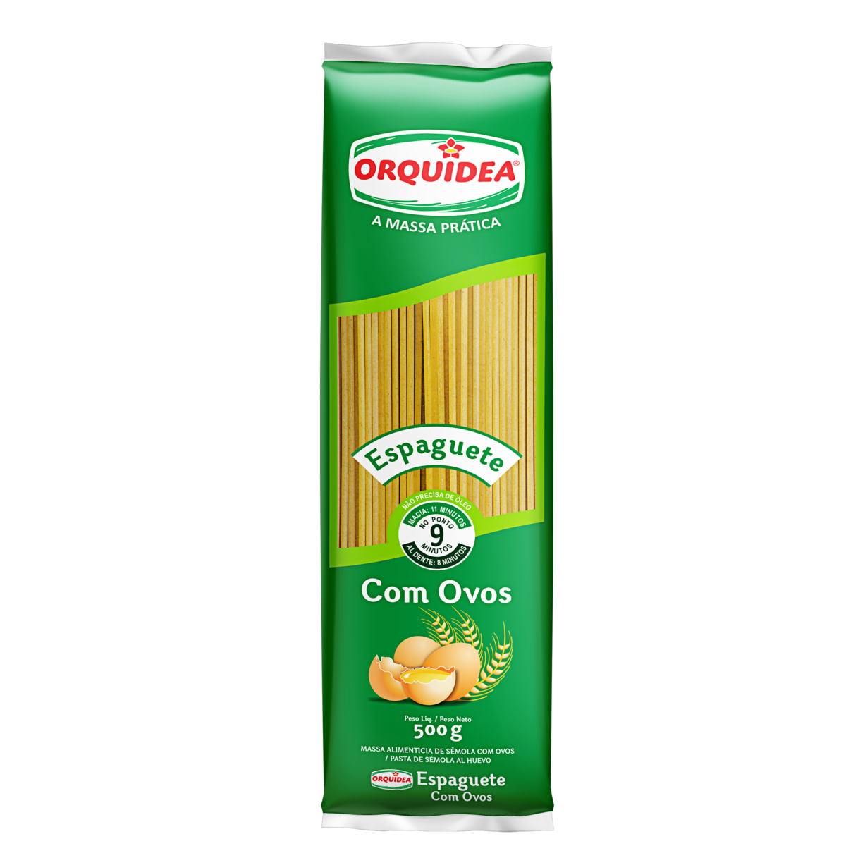 Macarrão de Sêmola com Ovos Espaguete Orquídea Pacote 500g