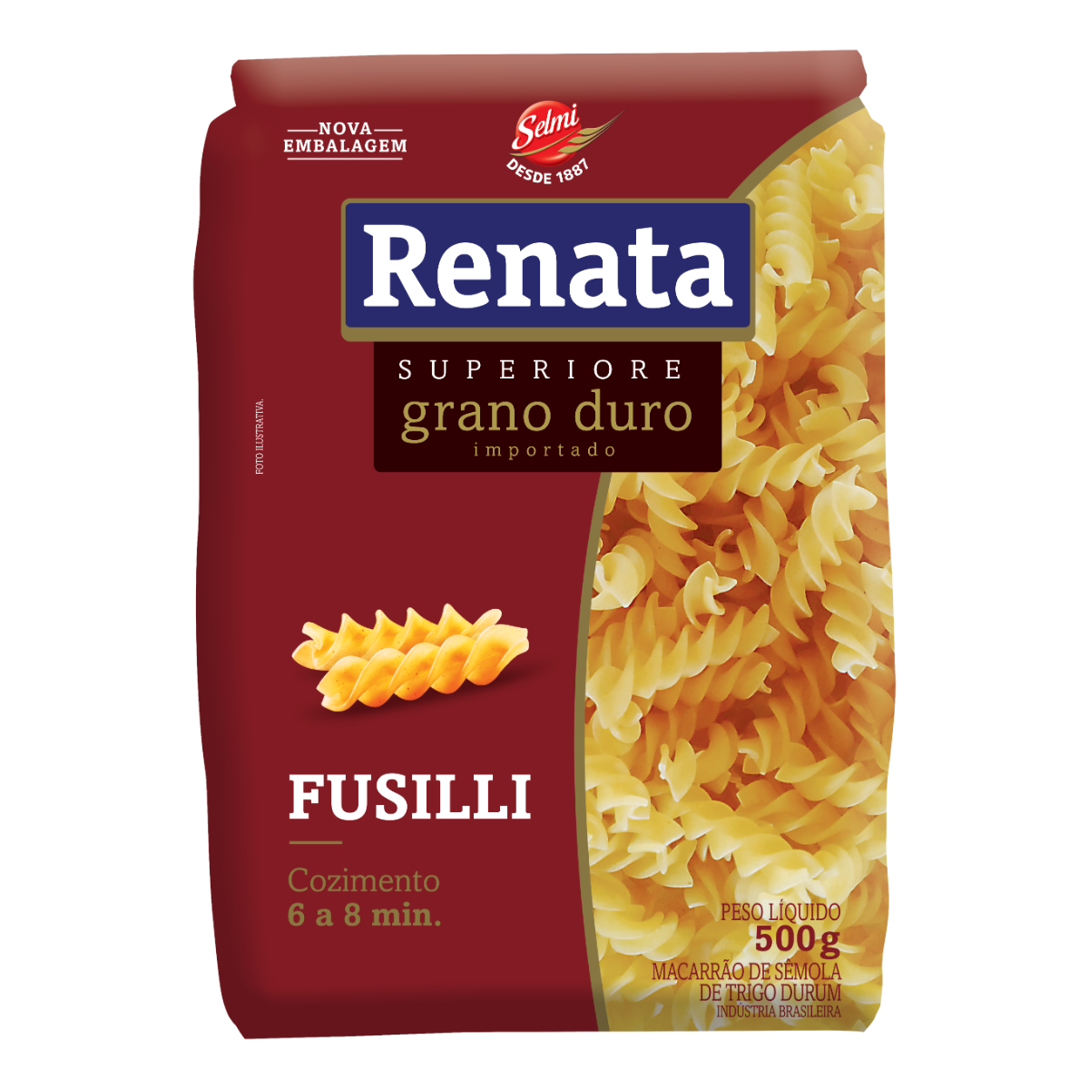 Macarrão de Sêmola Grano Duro Fusilli Renata Superiore Pacote 500g