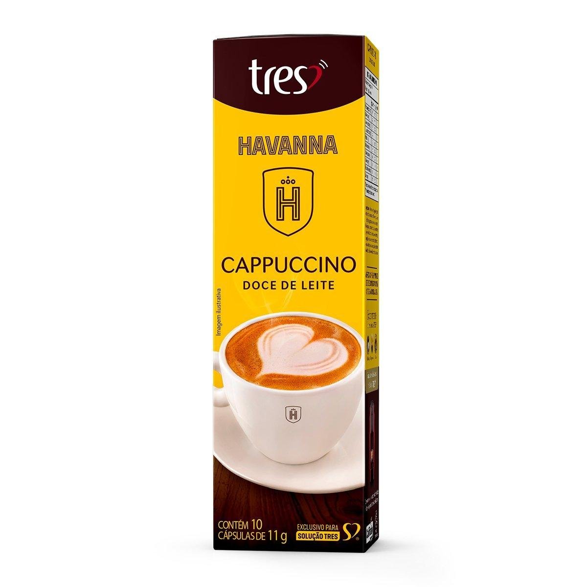 Cappuccino em Cápsula Doce de Leite Havanna Tres Caixa 10 Unidades 11g Cada