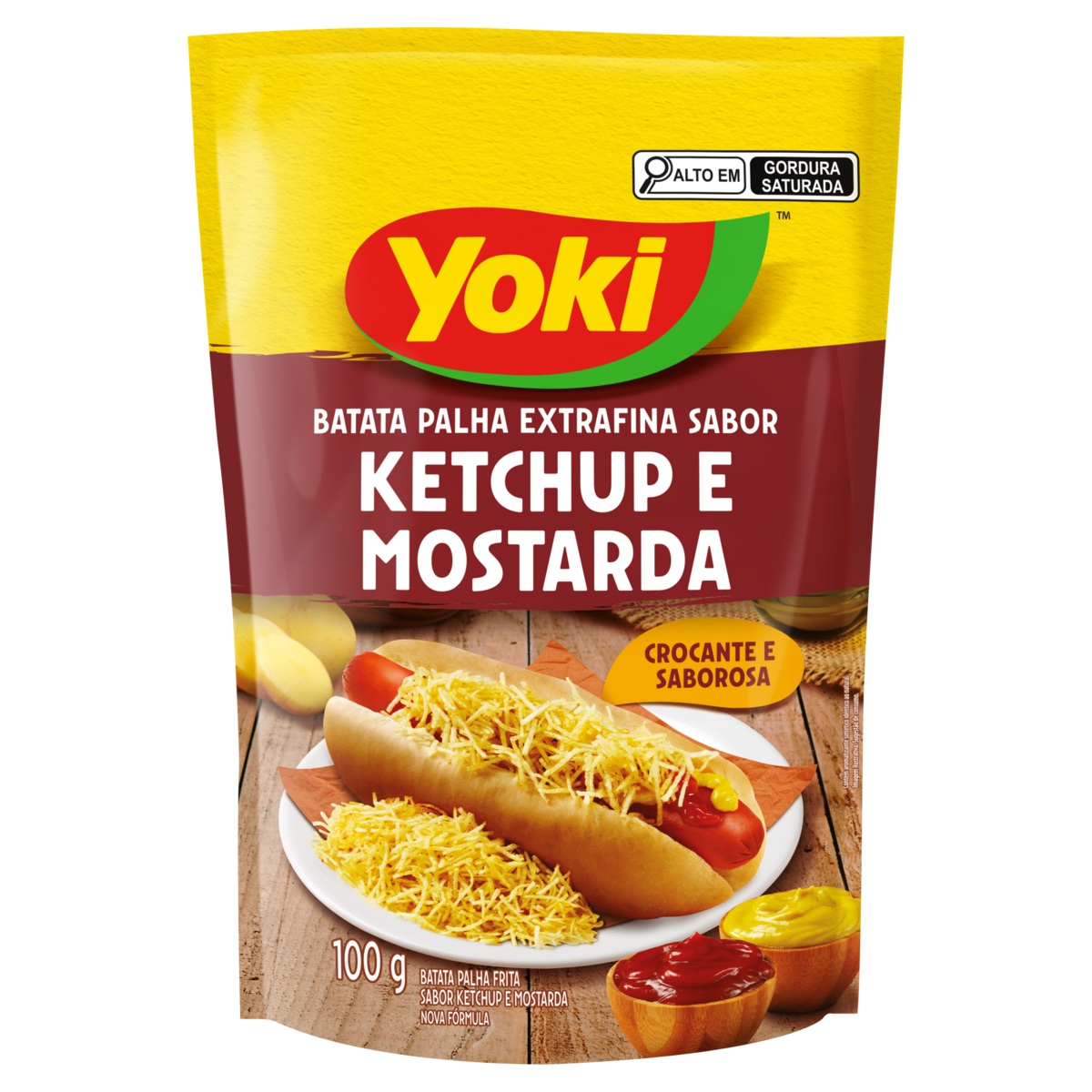 Batata Palha Extrafina Ketchup e Mostarda Yoki Sachê 100g