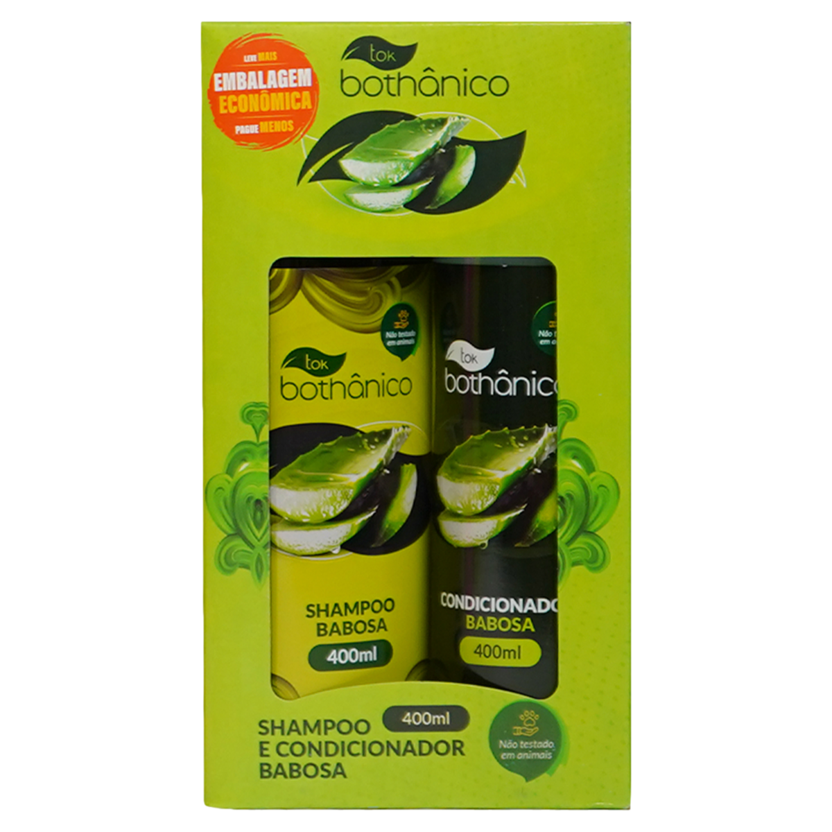 Kit Shampoo + Condicionador Tok Bothânico Babosa 400ml Cada Embalagem Econômica Leve Mais Pague Menos