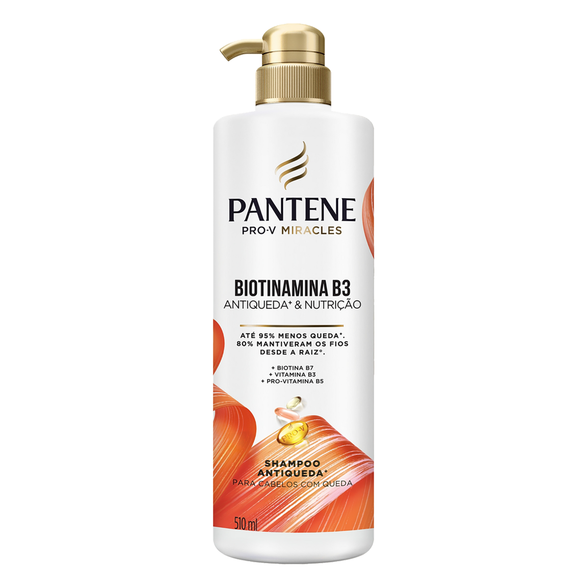 Shampoo Pantene Biotinamina B3 Antiqueda e Nutrição Frasco 510ml Pump