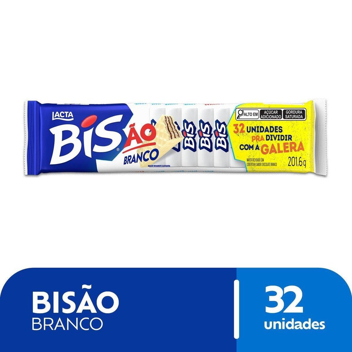 Bisão Branco (Wafer recheado e com cobertura sabor chocolate Branco) 201,6g