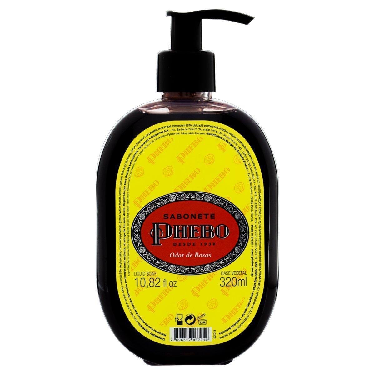 Sabonete Líquido Odor de Rosas Phebo Frasco 320ml