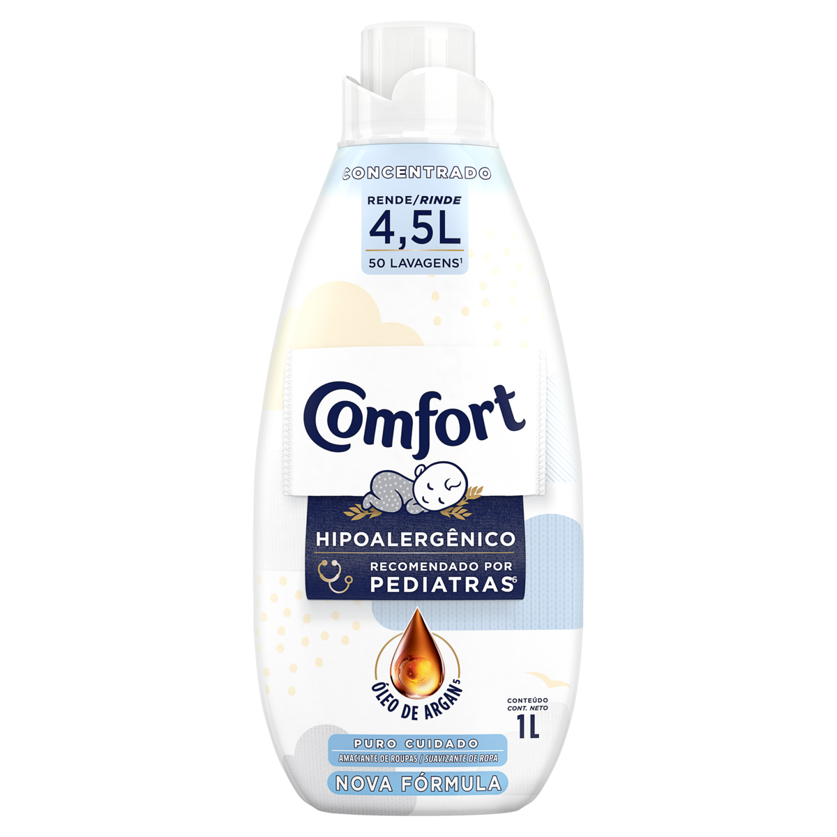 Amaciante de Roupa Concentrado Puro Cuidado Comfort Frasco 1l