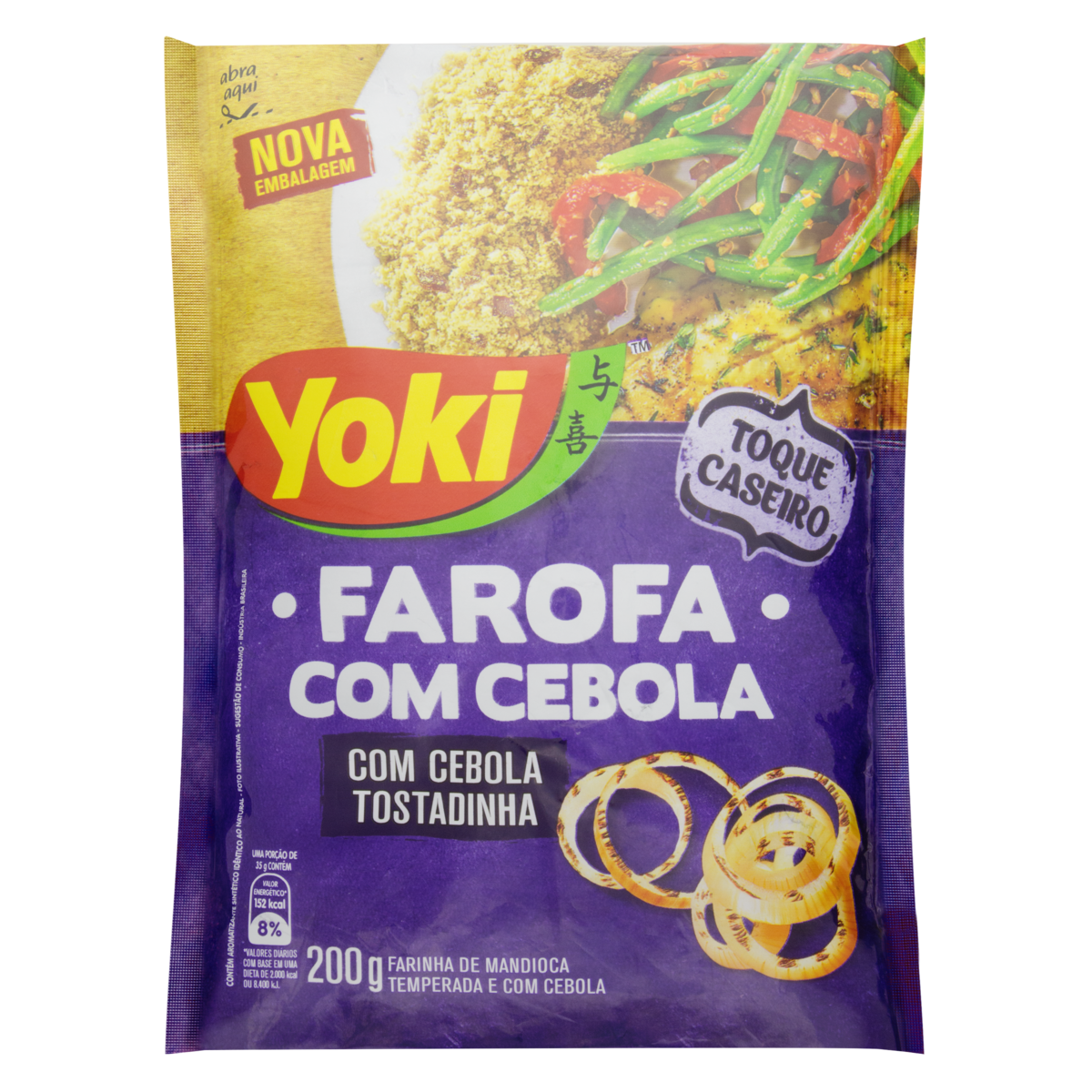 Farofa de Mandioca Pronta Sabor Cebola YOKI Pacote 200g