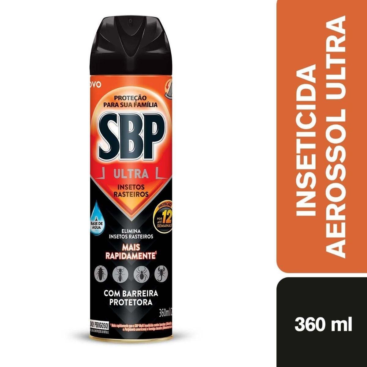 Inseticida Aerossol à Base de Água SBP Ultra Frasco 360ml Spray