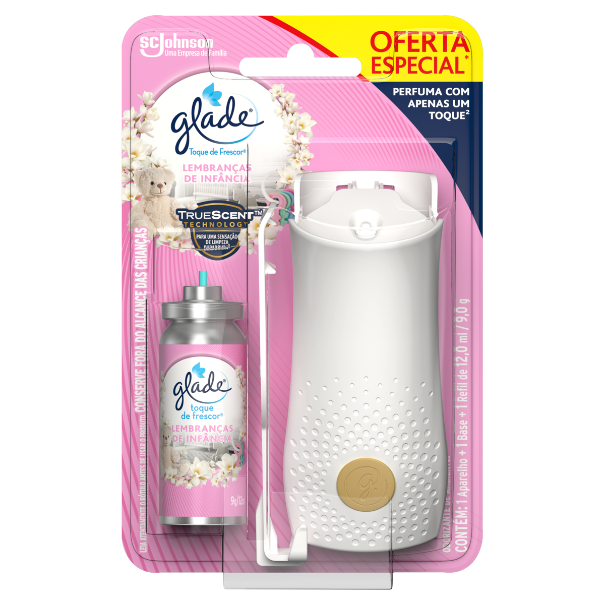 Aparelho e Odorizador de Ambiente Lembranças de Infância Glade Toque de Frescor Blister 12ml Oferta Especial