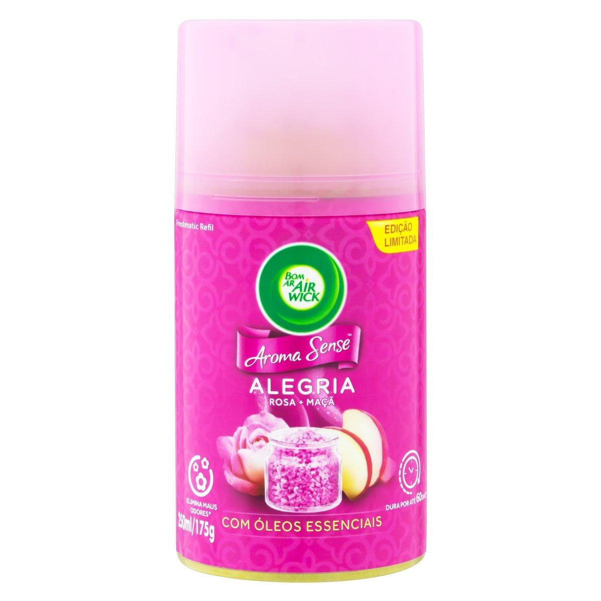 Neutralizador de Odores Alegria Freshmatic Bom Ar Air Wick Aroma Sense Frasco 250ml Spray Refil