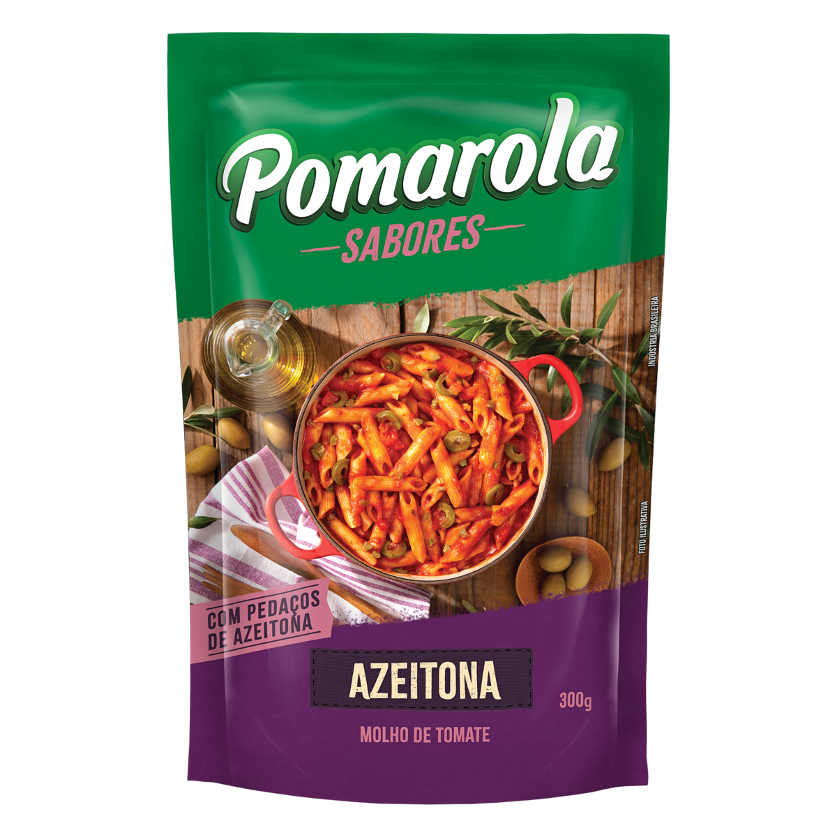 Molho de Tomate Azeitona Pomarola Sabores Sachê 300g