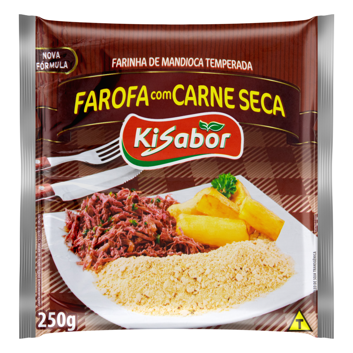 Farofa de Mandioca Carne-Seca Kisabor Pacote 250g