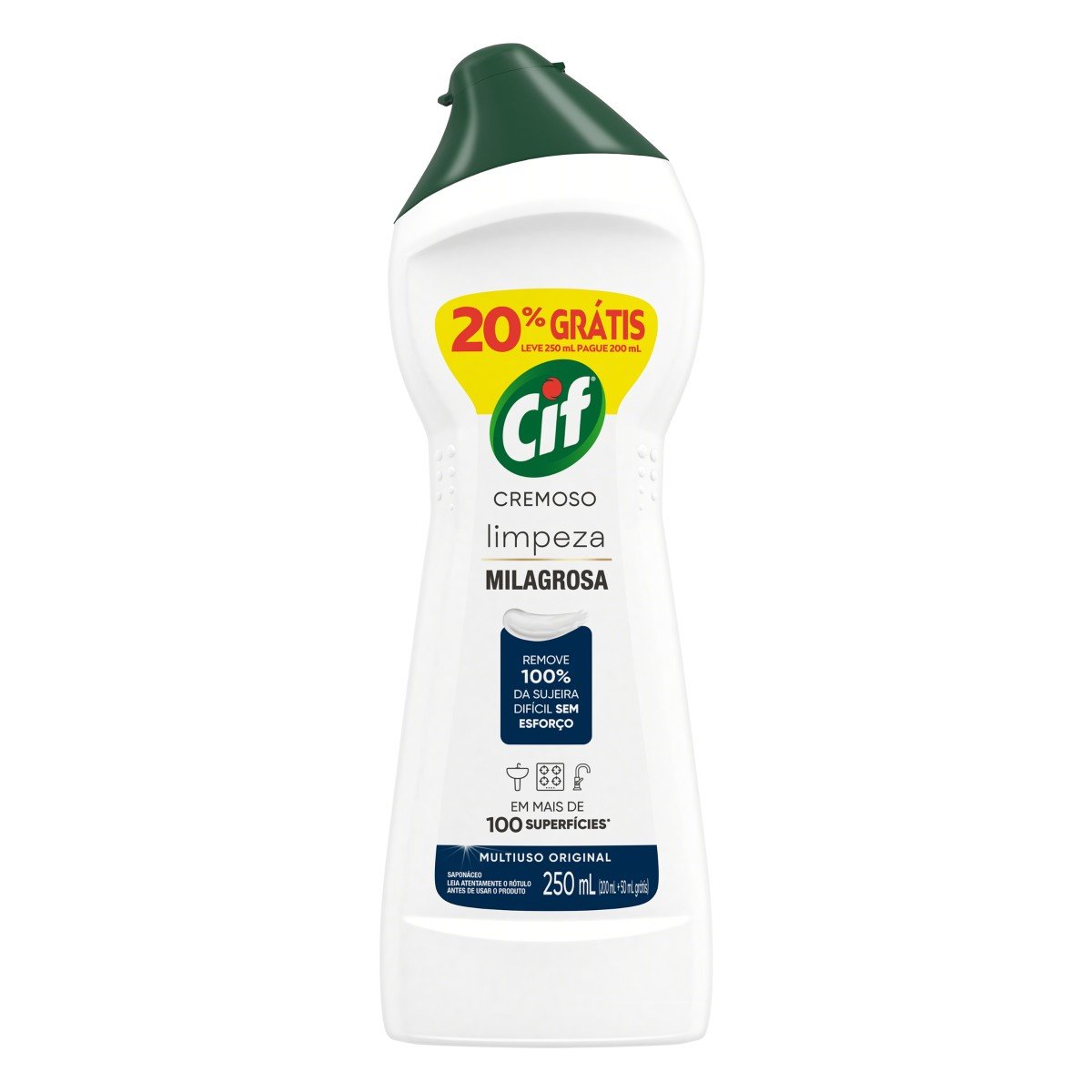 Saponáceo Cremoso Multiuso Original Cif Squeeze Leve 250ml Pague 200ml