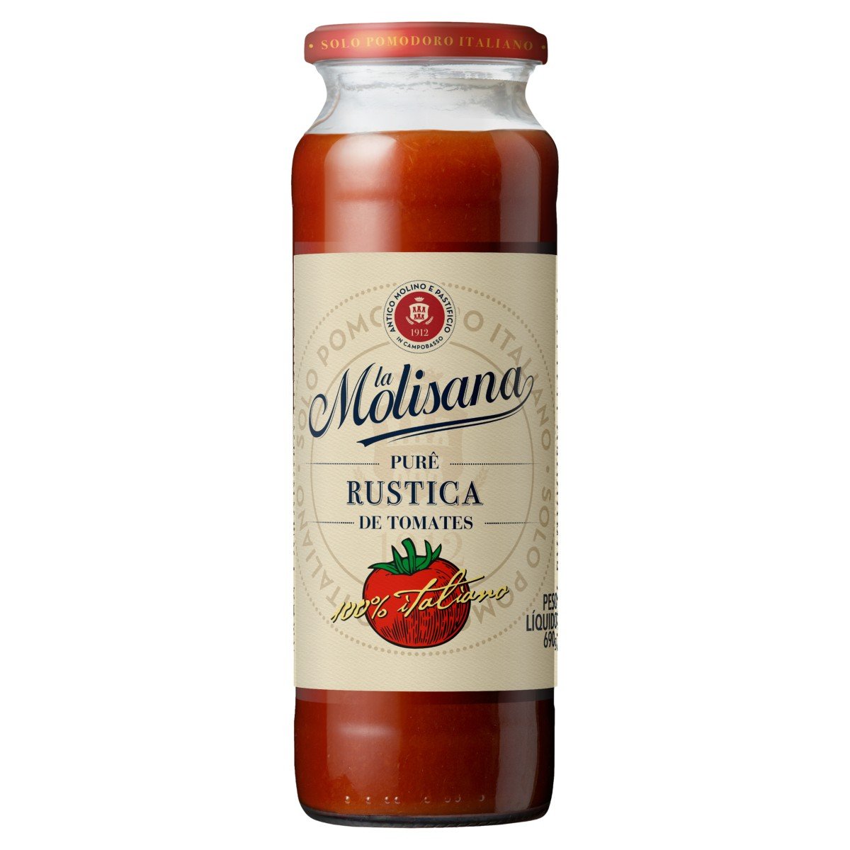 Purê de Tomate Rústica La Molisana Vidro 690g