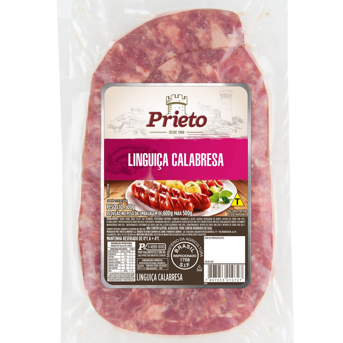 Linguiça Calabresa Prieto 500g