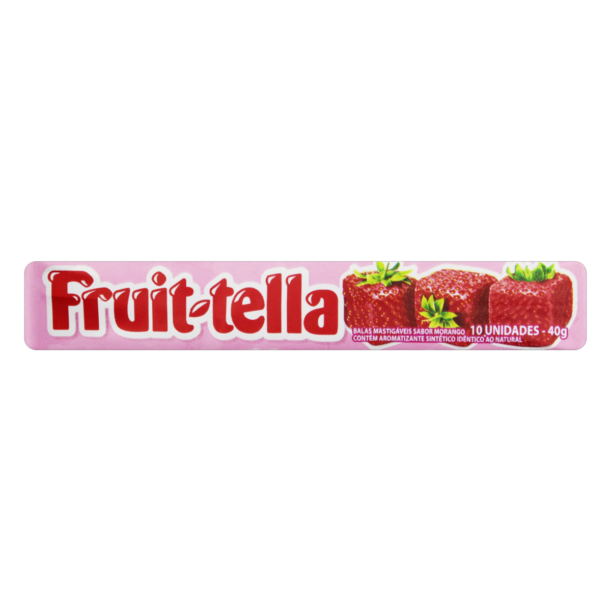 Bala Morango Fruit-Tella Pacote 40g 10 Unidades