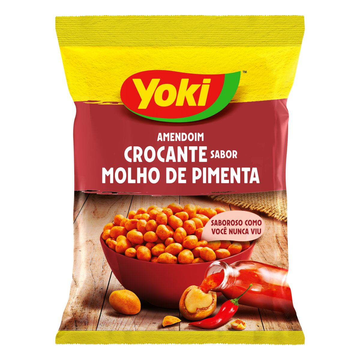 Amendoim Crocante Molho de Pimenta Yoki Pacote 150g