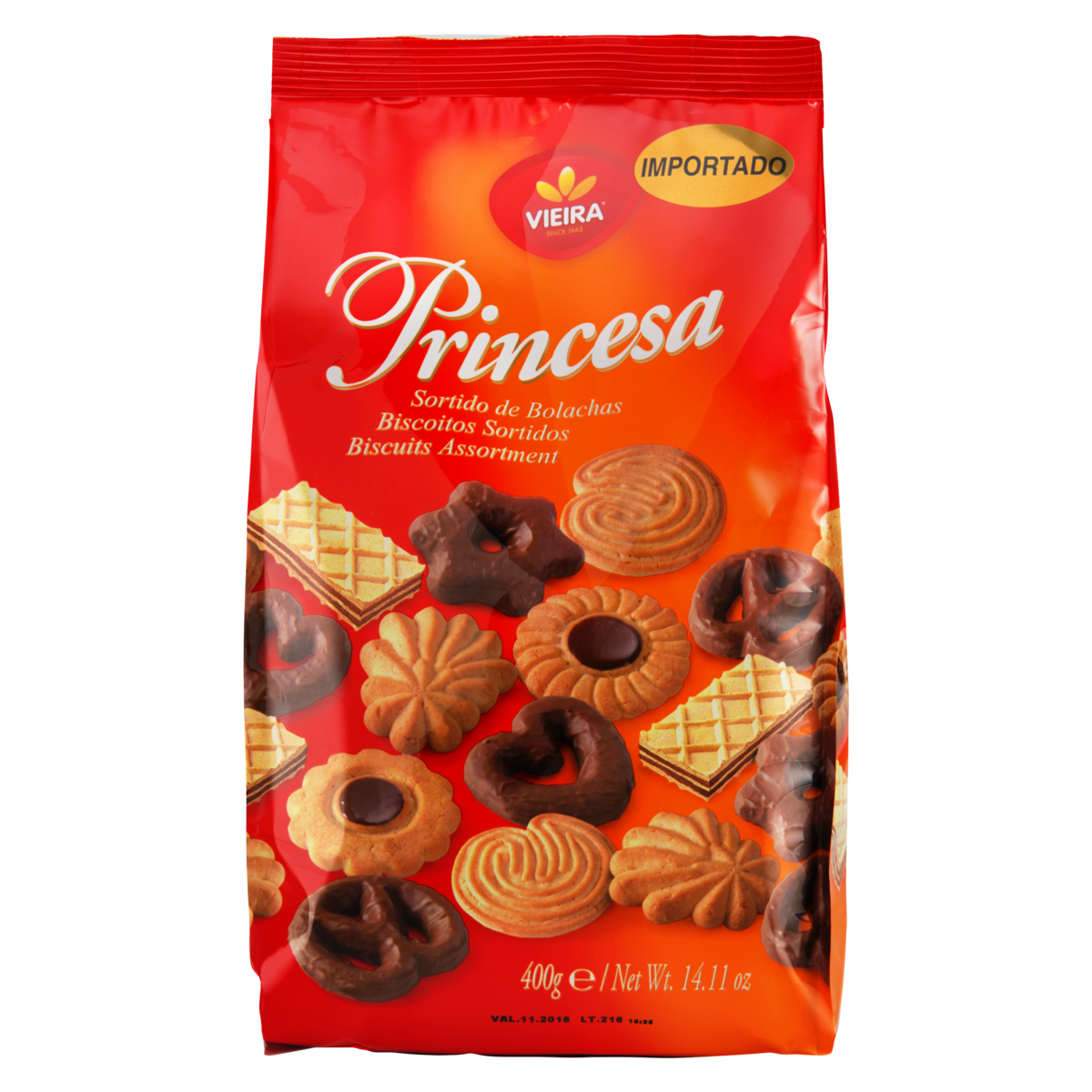 Biscoito PRINCESA Amanteigado Sortido Pacote 400g