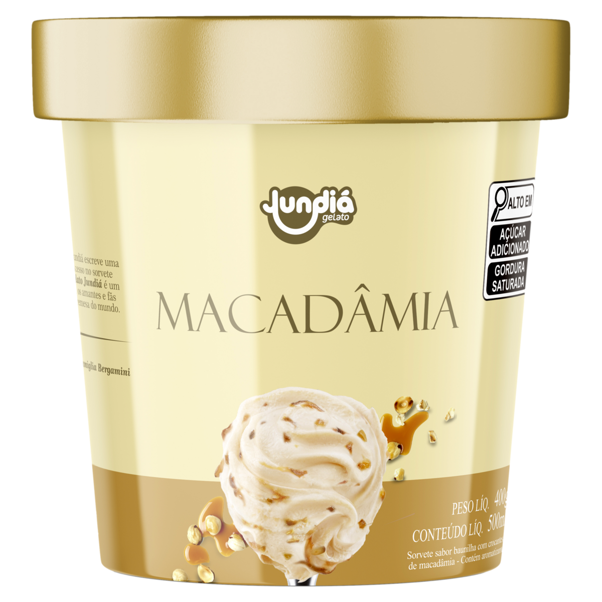 Sorvete Macadâmia Jundiá Pote 500ml
