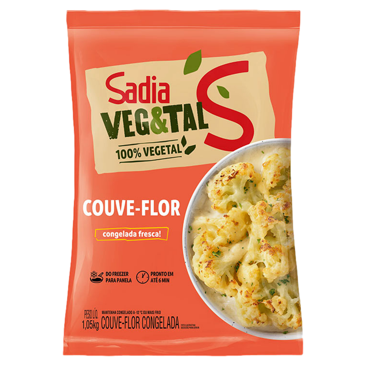 Couve-Flor Congelada Fresca Sadia VegeTal Pacote 1,05kg