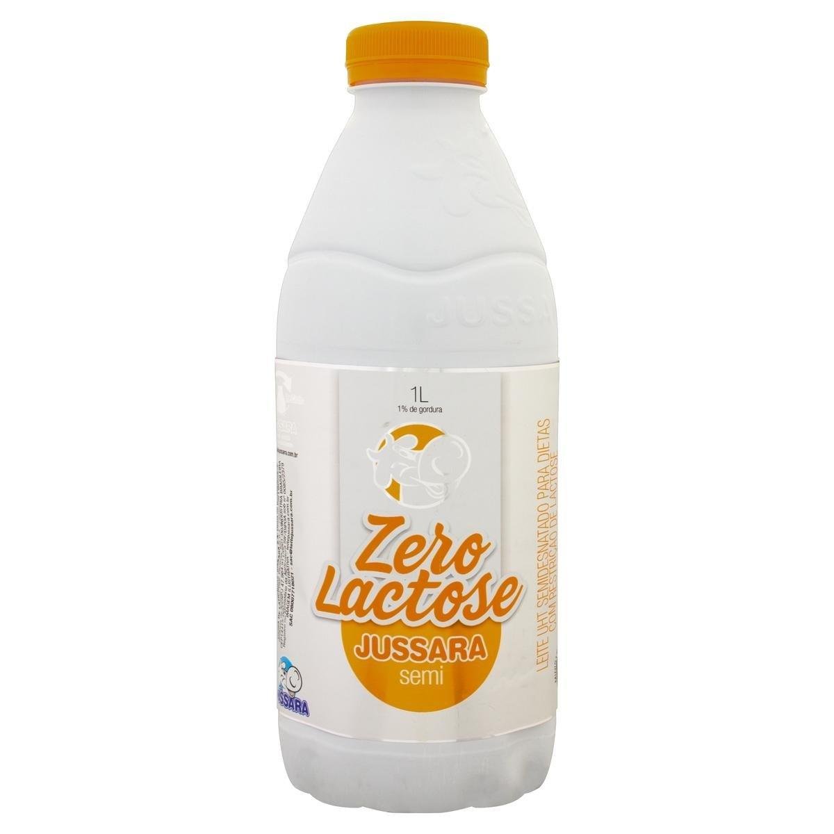 Leite UHT Semidesnatado Zero Lactose JUSSARA Garrafa 1l