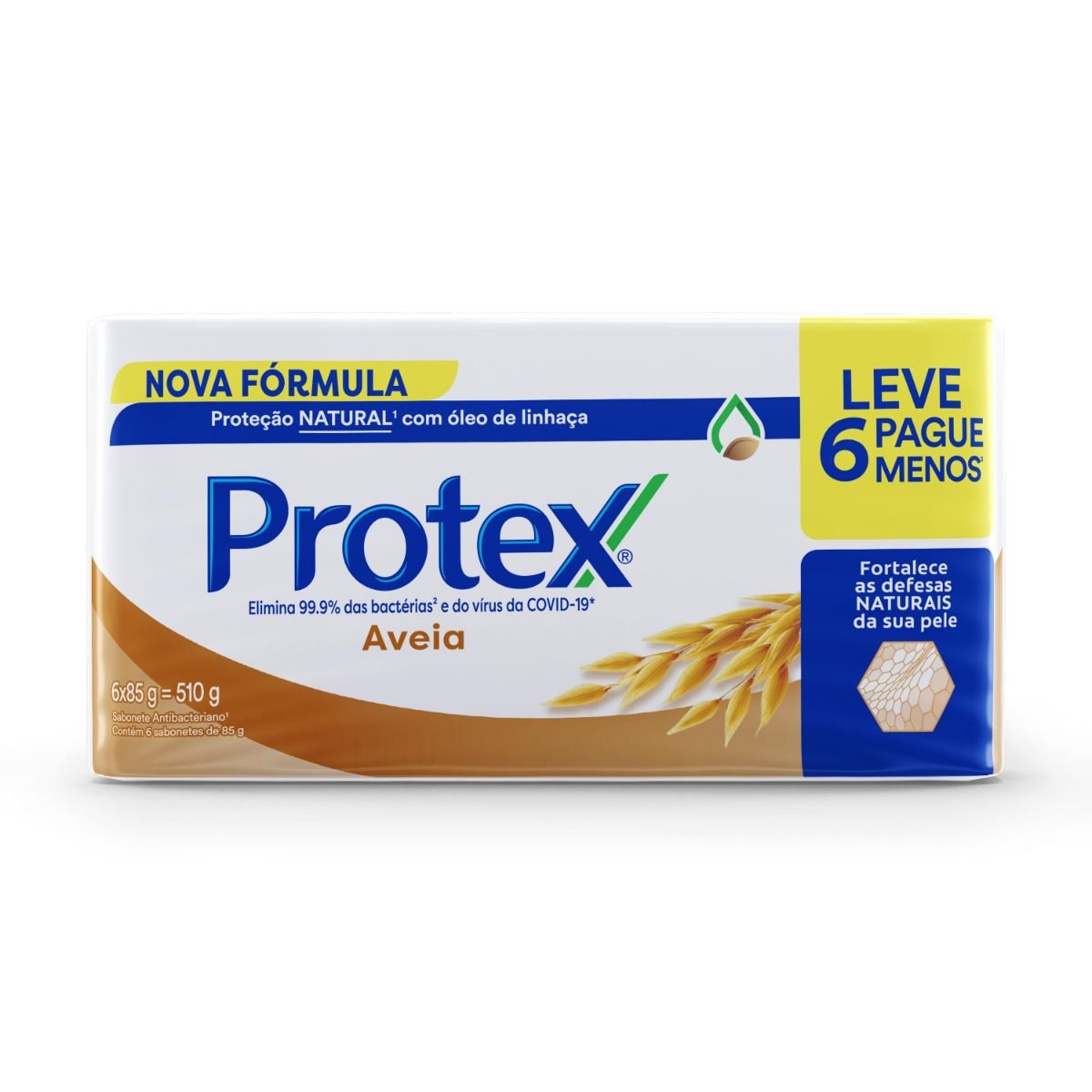 Sabonete Antibacteriano em Barra Protex Aveia 85g Promo 6un c/ Desconto