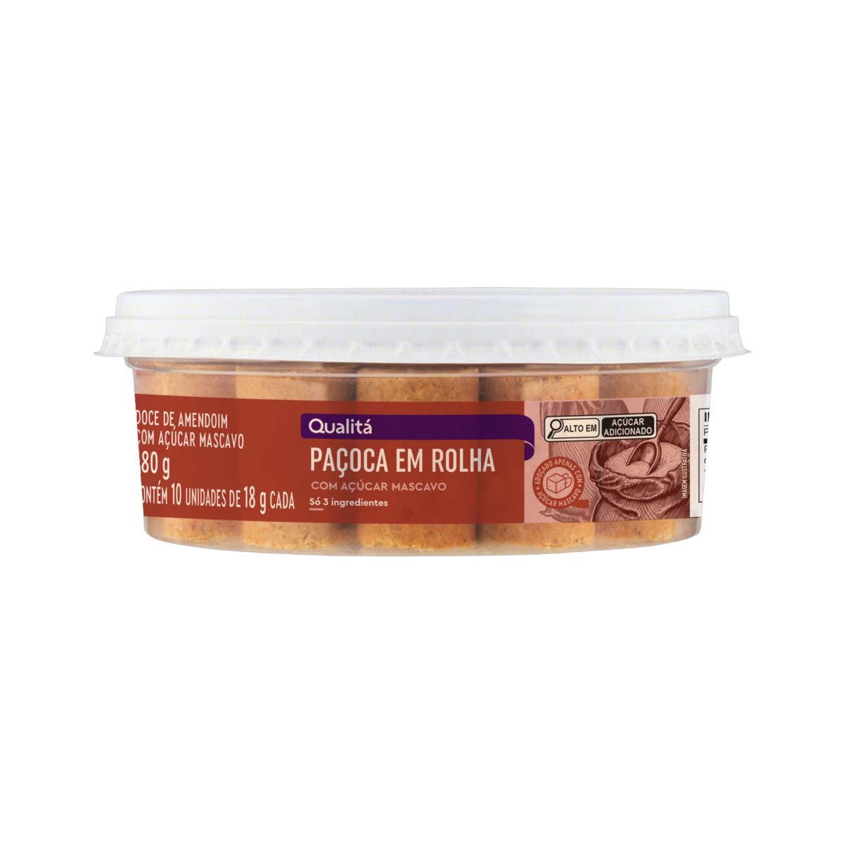 Paçoca Rolha Açúcar Mascavo QUALITÁ 180g