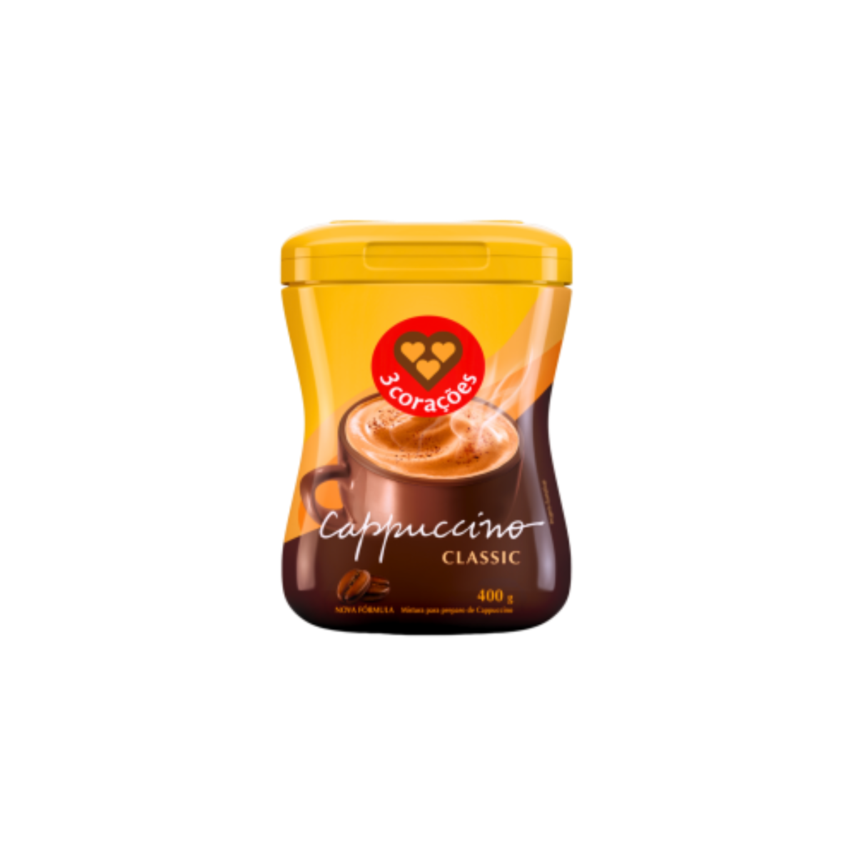 Cappuccino Solúvel Classic 3 Corações Pote 400g