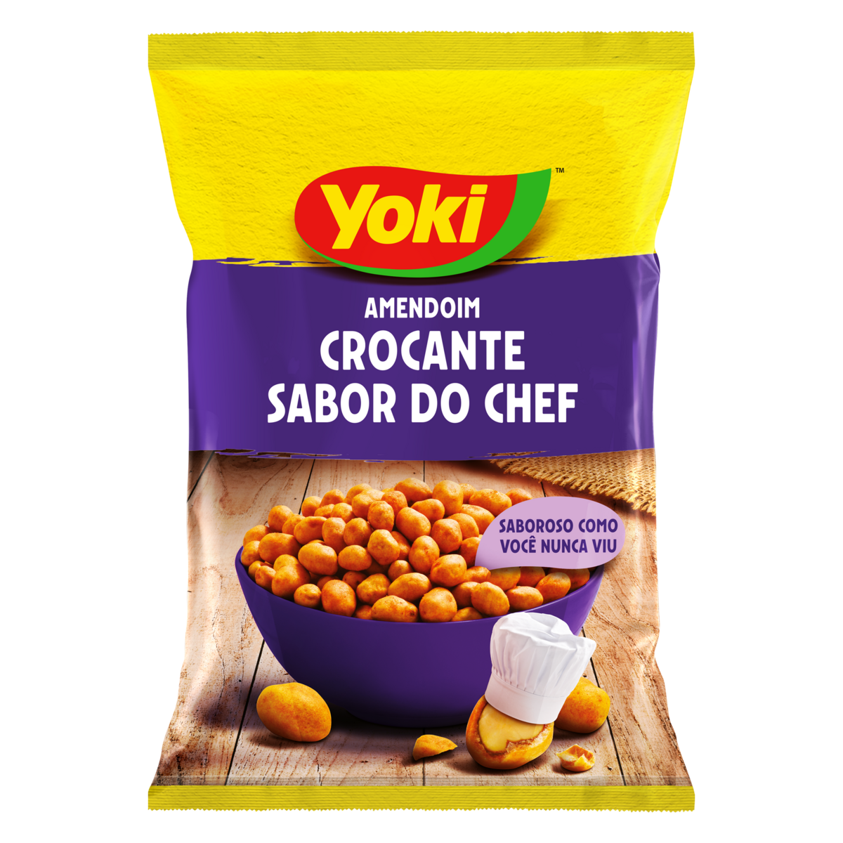 Amendoim Crocante Alho e Limão Yoki Sabor do Chef Pacote 500g