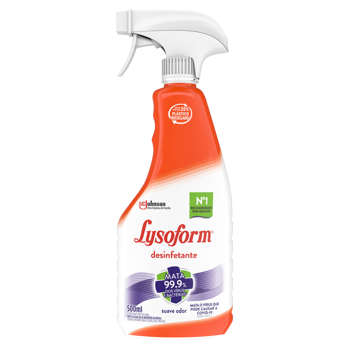 Desinfetante Uso Geral Suave Odor Lysoform Frasco 500ml Borrifador